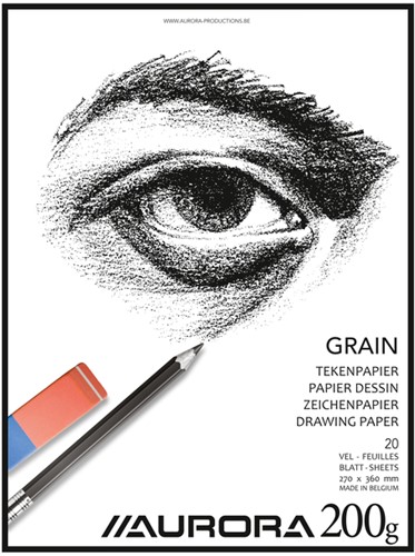 Tekenblok Aurora 27x36cm 20 vel 200gr Grain 1 Stuk