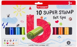 Stempelstift Bruynzeel Kids Super Stamp assorti 10 stuks