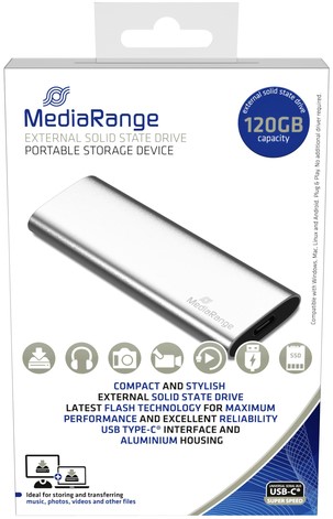 HARDDISK MEDIARANGE 3.0 SSD EXTERN 120GB 1 Stuk