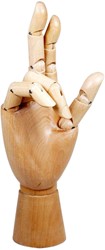 Ledenhand Conda rechts man 30 cm naturel hout 1 Stuk
