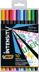 Fineliner Bic Intensity F assorti 10 Stuk