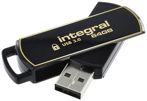 USB-stick Integral 3.0 Secure 360 64GB zwart 1 Stuk