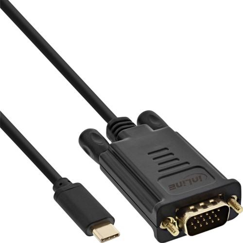 KABEL INLINE USB-C VGA 3.1 M/M 2 M ZWART 1 Stuk