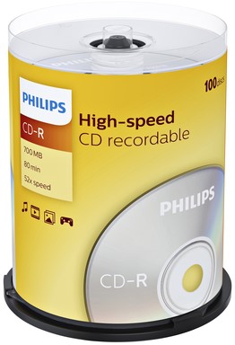 CD-R Philips 80Min 700MB 52x SP (100) 100 Stuk