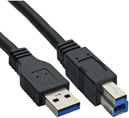 Kabel inLine USB 3.0 A-B 0.5m zwart 1 Stuk