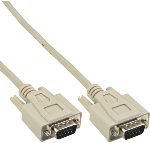 Kabel InLine S VGA 15HD M-M 2 meter beige en grijs 1 Stuk