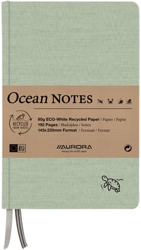 Notitieboek Aurora Ocean A5 192blz lijn 80gr groen 1 Stuk