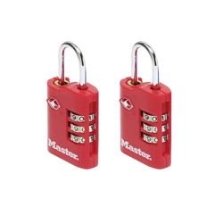 Hangslot Masterlock 3-cijfer TSA set assorti 30mm 2 Stuk