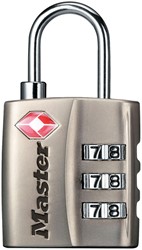 Hangslot Masterlock 3-cijfer TSA nikkel 30mm 1 Stuk