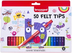 Viltstift Bruynzeel Kids assorti 50 stuks