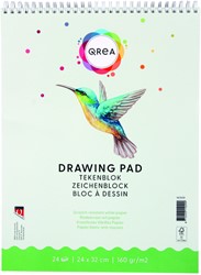 Tekenblok Qrea 24x32 24vel 160gr spiraal 24 Vel