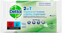 Hygiënische doekjes Dettol Wipes 2-in-1 12st 12 Stuk