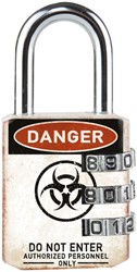Hangslot Masterlock 3 cijfer 30mm danger motief 1 Stuk