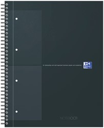 Spiraalblok Oxford International Notebook A4+ ruit 5X5mm 160pag zwart