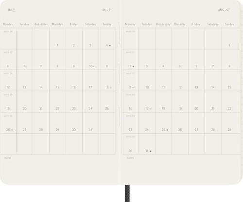 Agenda 2027 Moleskine 12M Planner Weekly 7dagen/1pagina pocket sc black
