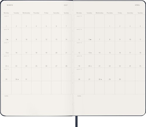 Agenda 2027 Moleskine 12M Planner Weekly 7dagen/1pagina large hc sapphire blue-2