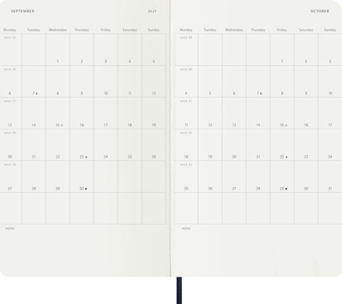 Agenda 2027 Moleskine 18M Planner Weekly 7dagen/1pagina large sc sapphire blue-4