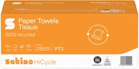 Handdoek Satino PT3 HiCycle v-vouw 2-laags 250x230mm 20x160 vel wit 278500-2