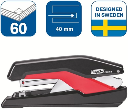 Nietmachine Rapid Supreme fullstrip S1O60 60 vel zwart/rood-2