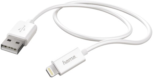 KABEL HAMA USB LIGHTNING-A 1METER WIT 1 Stuk