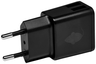 OPLADER GREENMOUSE USB-A 2X 2.4A ZWART 1 Stuk