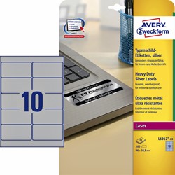 Etiket Avery L6012-20 96x50.8mm zi 200st 20 Vel