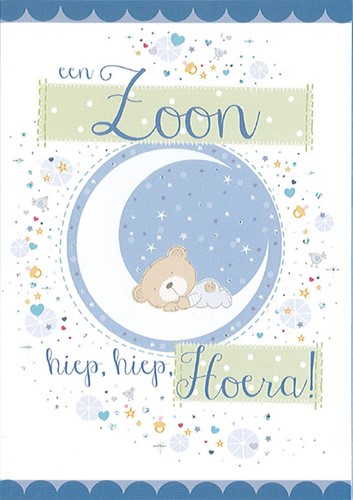 Wenskaart Paperclip navulset geb zoon 6 kaarten 6 Stuk-3