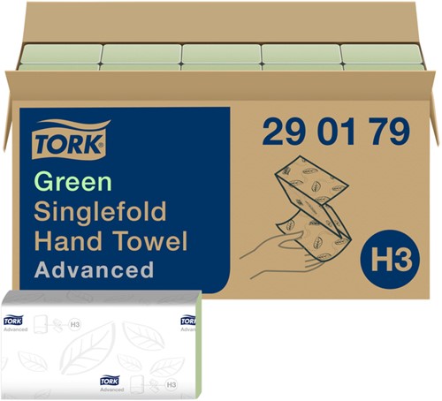 Handdoek Tork H3 Advanced Z-vouw groen 290179 15 Stuk