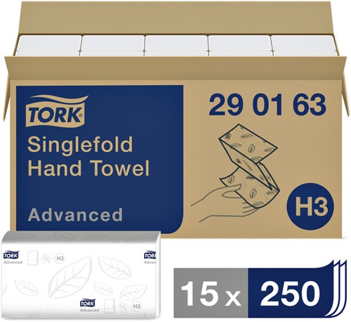 Handdoek Tork H3 Advanced Z-vouw wit 290163 15 PAK