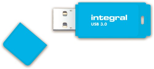 USB-STICK INTEGRAL 64GB 3.0 NEON BLAUW 1 Stuk