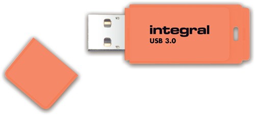 USB-STICK INTEGRAL 64GB 3.0 NEON ORANJE 1 Stuk