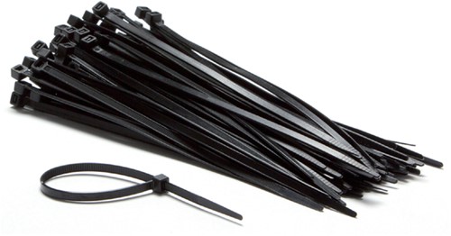 Inbindstrips IEZZY nylon 200mm zwart ds49 100 Stuk
