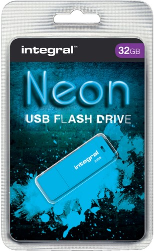 USB-STICK INTEGRAL FD 32GB NEON BLAUW 1 Stuk