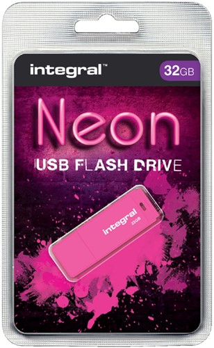 USB-STICK INTEGRAL FD 32GB NEON ROZE 1 Stuk