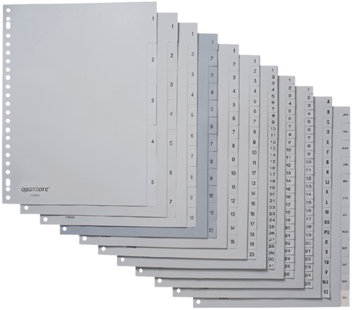 TABBLADEN QUANTORE A4 23RINGS PP 1-7 GRIJS 1 Set-2