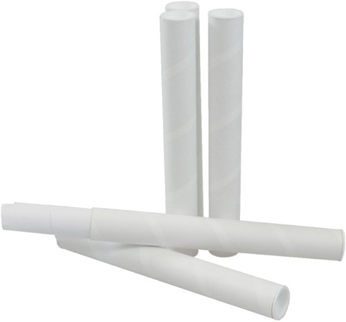 Verzendkoker CleverPack A3 330x29.5mm met doppen wit pak à 5 stuks-1