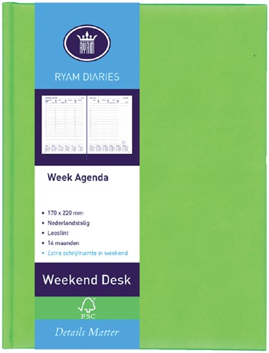 Agenda 2023 Ryam Weekend Desk Lazio 7d/2p assorti 1 Stuk