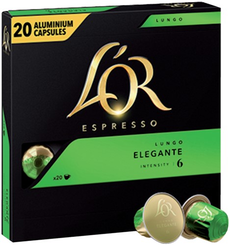 Koffiecups Douwe Egberts L'Or Espresso Elegante 20 Stuk