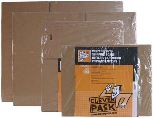 Amerikaanse vouwdoos CleverPack 200x200x110mm B-golf bruin 30 stuks-2
