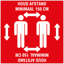 PICK-UP VLOERSTICKER 'HOUD AFSTAND' GELAMINEERD