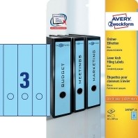 AVERY ORDNERRUGETIKET L4753 297X61 BLAUW 20 VELLEN VAN 3 STUKS