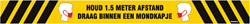 VLOERSTICKER 'MONDKAPJE' GEEL/ZWART 